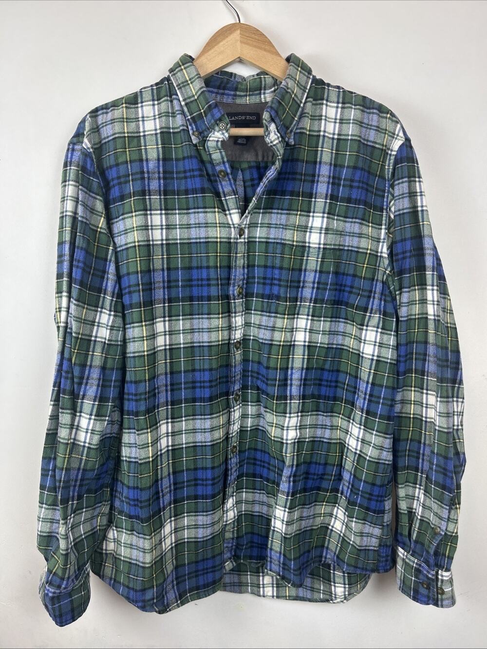 Lands End Flannel Long Sleeve Plaid XL/T